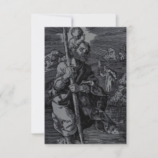 Dürer Heilige Christoffel naar rechts Heilige kaar Bedankkaart