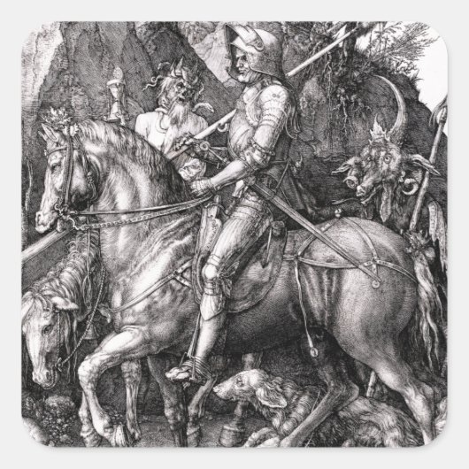 Durer Knight Death en de Duivel Stickers (Voorkant)