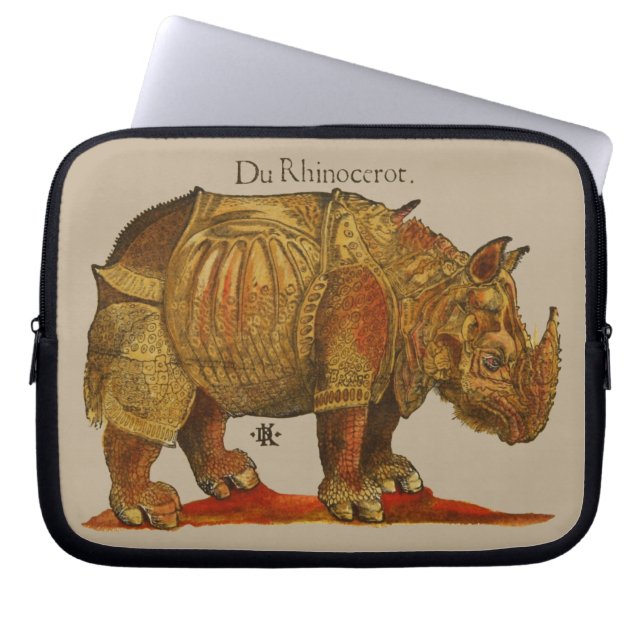 Durer's Rhinoceros Laptop Sleeve (Voorkant)
