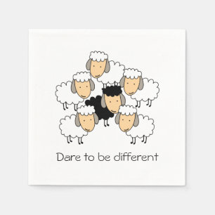 Durf anders te zijn Zwarte schaap Servet