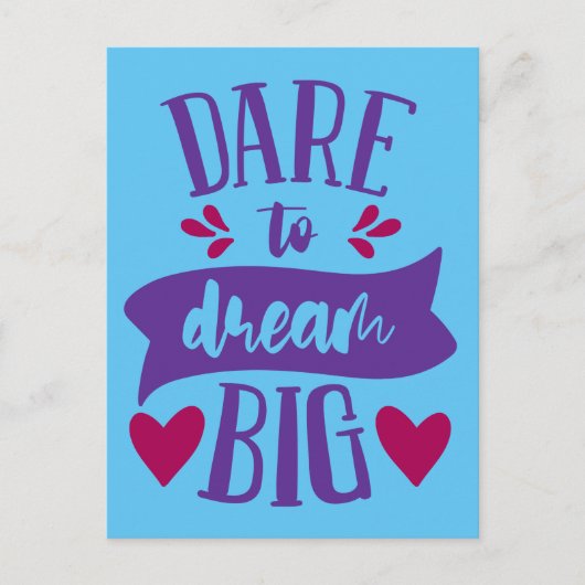 Durf Groot Te Dromen Inspirerend Motiverend Briefkaart (Voorkant)