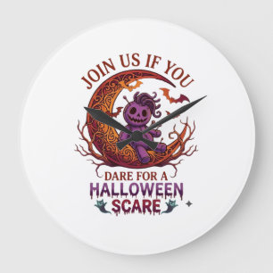 Durf Halloween Schrik Paarse Voodoo Pop Crescent M Grote Klok