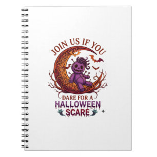 Durf Halloween Schrik Paarse Voodoo Pop Crescent M Notitieboek