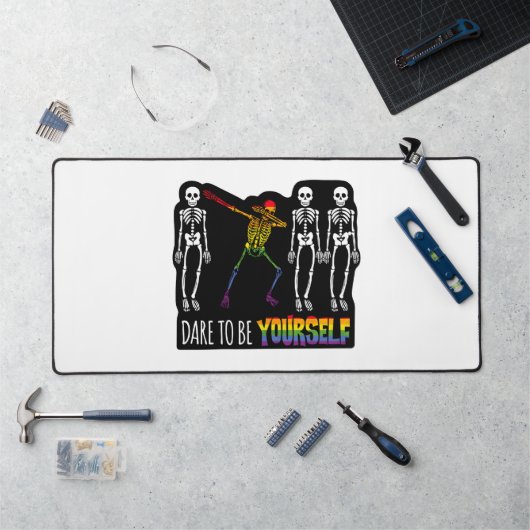 Durf jezelf te zijn Halloween Dabbing Skelet Bureaumat (Werkstation)