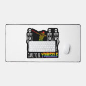 Durf jezelf te zijn Halloween Dabbing Skelet Bureaumat (Keyboard & Muis)