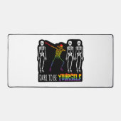 Durf jezelf te zijn Halloween Dabbing Skelet Bureaumat (Voorkant)