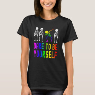 Durf Jijzelf Te Zijn Lgbt Trots Skelet Dabbing 1 T-shirt