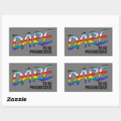 Durf progressief T-Shirt te zijn Rechthoekige Sticker (Vel)