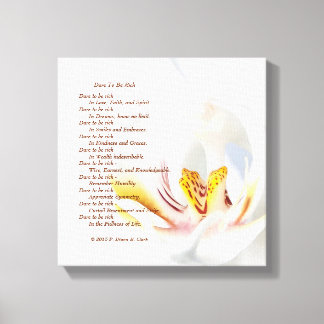 "Durf rijk te zijn" Orchidee Canvas Afdruk