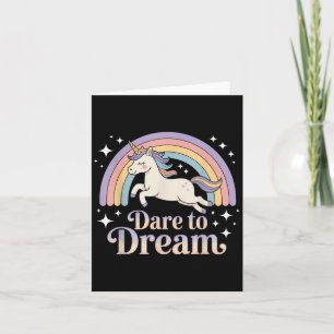 Durf te dromen Eenhoorn Regenboog Motivatie Kaart