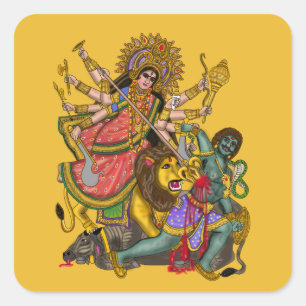 Durga die Mahishasura doodt Sticker