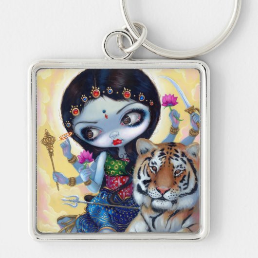 "Durga en de tijger" Sleutelhanger (Voorkant)