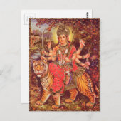 DURGA EN TIGER BRIEFKAART (Voorkant / Achterkant)