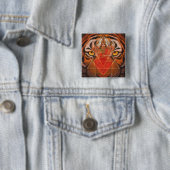 Durga en Tiger Vierkante Button 5,1 Cm (In situ)
