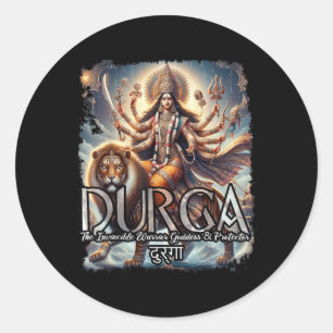 Durga Godin Oorlog Hindoe Mythologie Devi Shakti Ronde Sticker