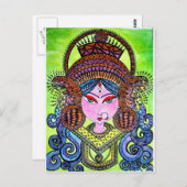 Durga Maa Briefkaart (Voorkant / Achterkant)
