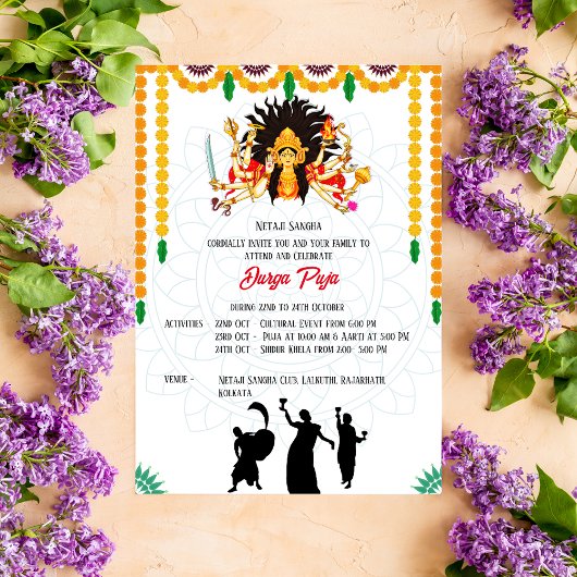 Durga Puja Navratri Bengaals Kaart