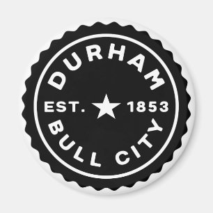 Durham Bull City Date Button Magneet