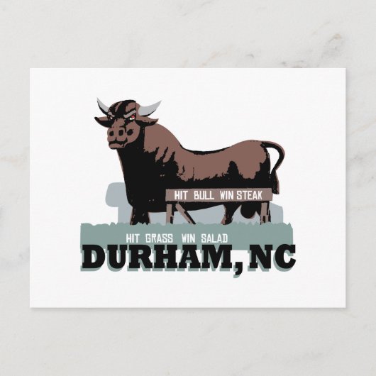 Durham NC Bull Briefkaart (Voorkant)