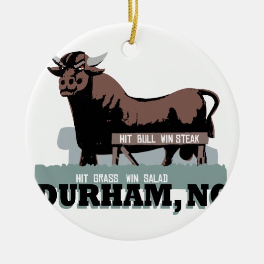 Durham NC Bull Keramisch Ornament (Voorkant)