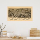Durham, NC Panoramic Map - 1891 Poster (Keuken)