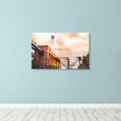 Durham North Carolina Foto Lucky Strike Tower Canvas Afdruk (Insitu (Houten vloer))