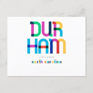 Durham North Carolina Mid Century, Pop Art, Briefkaart