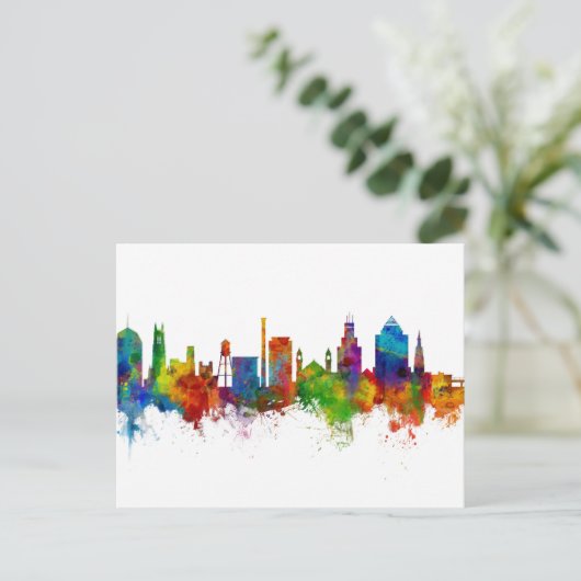 Durham North Carolina Skyline Briefkaart (Staand voorkant)