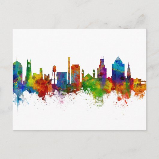 Durham North Carolina Skyline Briefkaart (Voorkant)