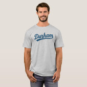 Durham Script Retro Design –  City Pride T-shirt (Voorkant volledig)