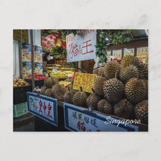 Durian briefkaart uit Singapore (Voorkant)