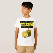 Durian: Waarschuwing: Expliciete stinkende en hart T-shirt (Voorkant volledig)