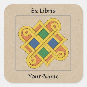 Durrow Knotwork 2016 Bookplate Vierkante Sticker