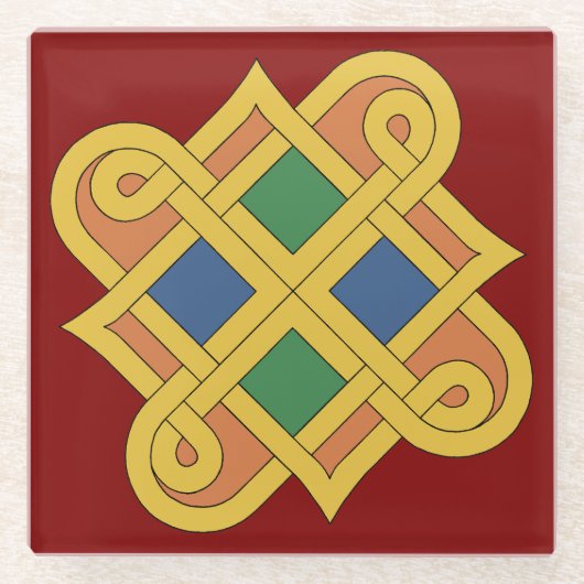 Durrow Knotwork 2016 Glass Onderzetter (Voorkant)