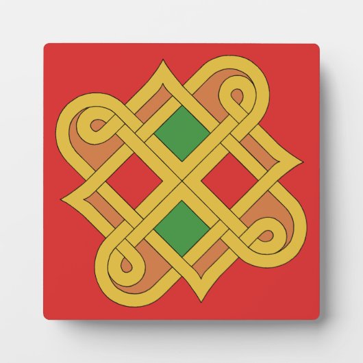 Durrow Knotwork 2016 Rood en groen Fotoplaat (Voorkant)