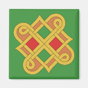 Durrow Knotwork 2016 Rood en groen Magneet