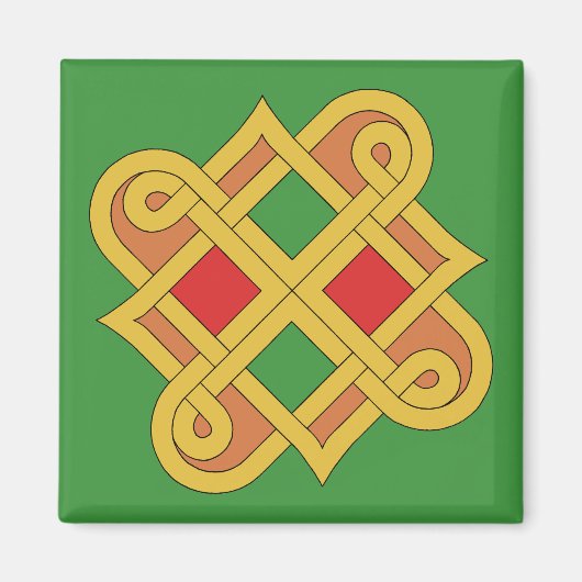 Durrow Knotwork 2016 Rood en groen Magneet (Voorkant)