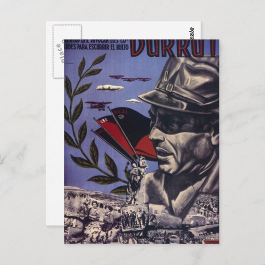 Durruti. True Anarchists are_Propaganda Poster Briefkaart (Voorkant / Achterkant)