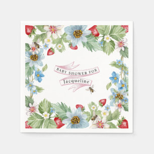 Dus Berry Sweet Strawberry Baby Girl to Bee Shower Servet