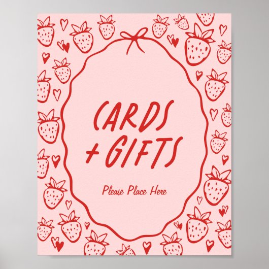 Dus Berry Sweet Whimsical Coquette Kaarten & Gesch Poster (Voorkant)