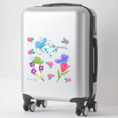 Dus  bloemen en Butterflies Sticker (Koffer)