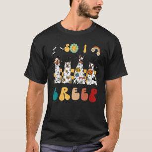 Dus creep ik Retro Groovy Dog Ghost Spooky Season T-shirt