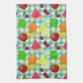 Dus Cute Fruit Aqua Checktern Theedoek (Verticaal)