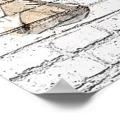 Dus Cute Papillon Dog - Brick Block Background Poster (Hoek)