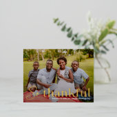 Dus dankbare Folie Foto Thanksgiving Briefkaart (Staand Voorkant)