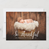 Dus dankbare foto overlay Thanksgiving Feestdagenkaart (Voorkant)