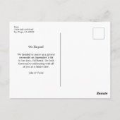 Dus dit gebeurde het Briefkaart van de Elopement F (Achterkant)