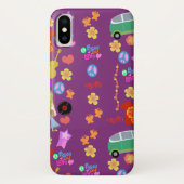Dus Groovy 60's Paarse patroon Case-Mate iPhone Case (Achterkant)