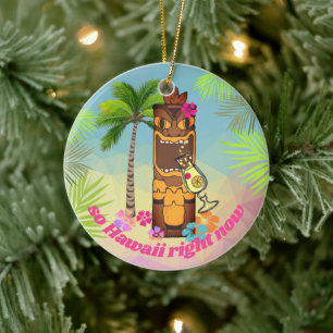 Dus Hawaii nu tiki cocktail palm bomen Keramisch Ornament