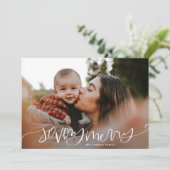 Dus heel prettige kerstfoto's feestdagenkaart (Staand voorkant)